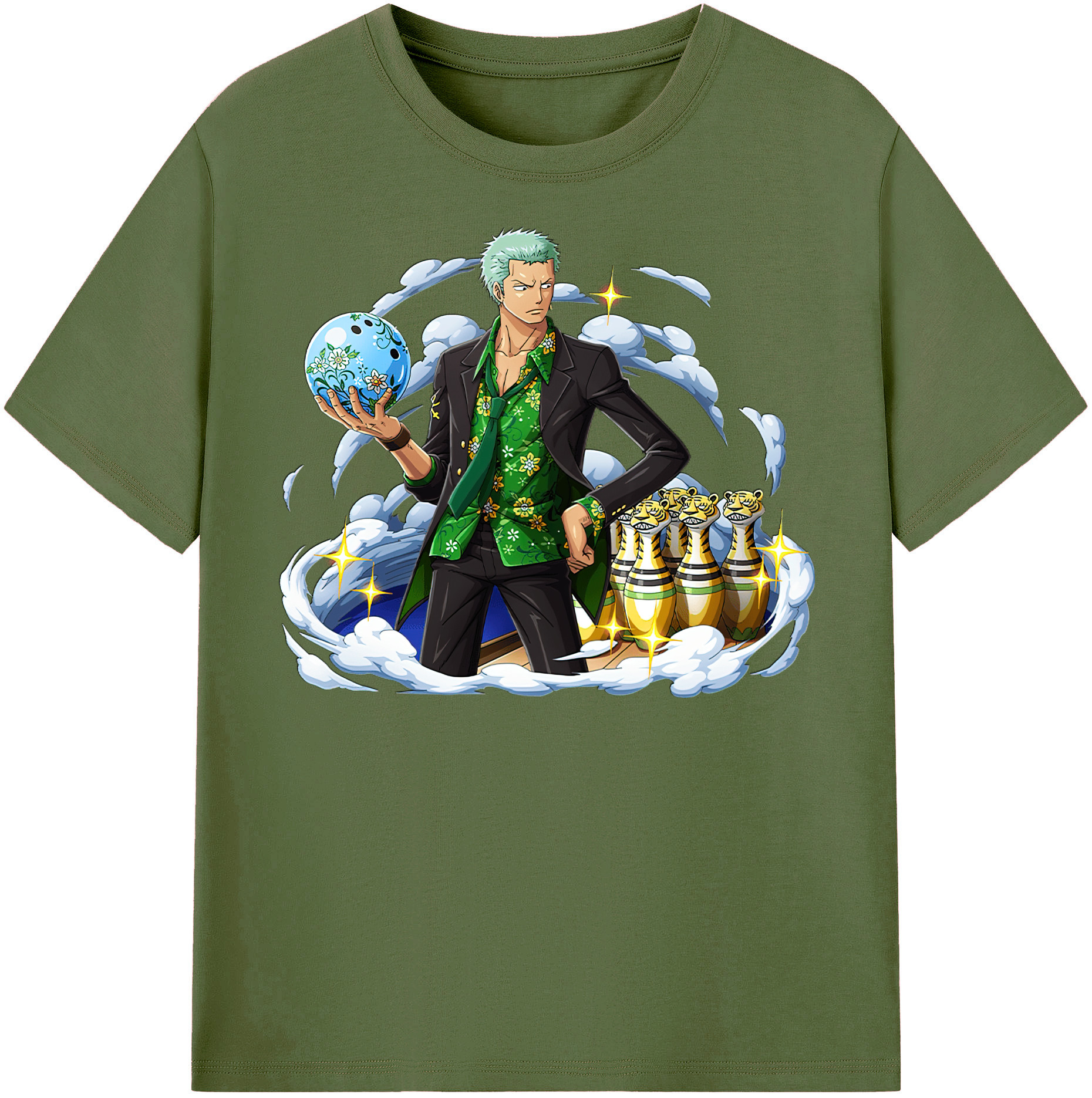 ワンピース ロロノア・ゾロ ONE PIECE Roronoa Zoro 綿100％半袖Tシャツ（フロントプリント）